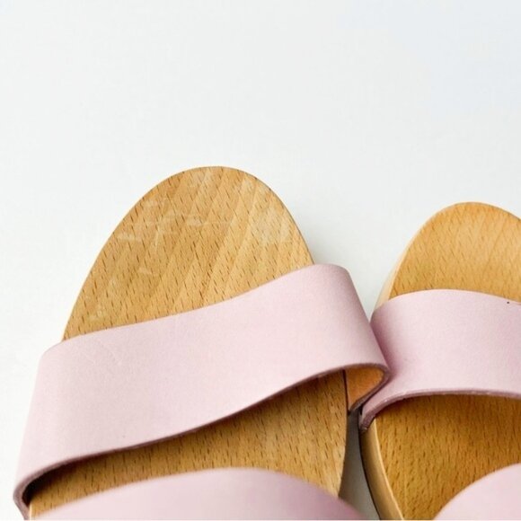 MADEWELL The Clara Clog Sandal Lavendar Leather Strap Wood Clog Sole Size 11 - Picture 8 of 13